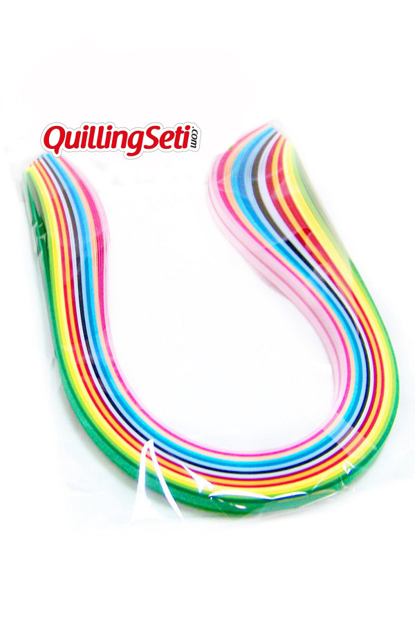 5mm 15 renkli 300 adetli quilling kağıdı, qkrd-0001, karışık renkli quilling kağıtları 300 adetli paket, Quilling Seti