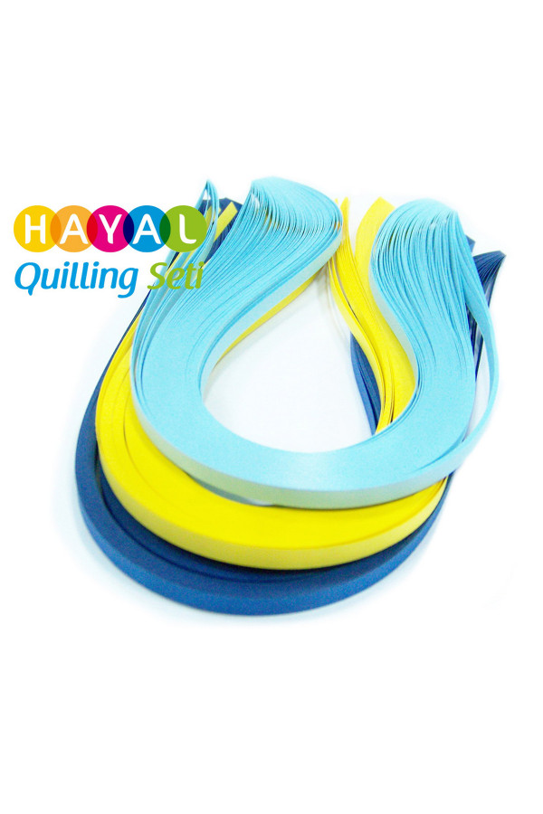 kanarya serisi 3 farklı renkli 300 adetli quilling kağıdı, qkr-0007-5m, temalı quilling kağıtları