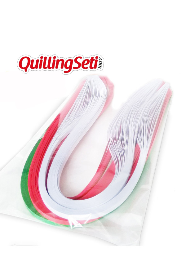 gül serisi 3 farklı renkli 300 adetli quilling kağıdı, qkr-0004-5m, temalı quilling kağıtları, Quilling Seti