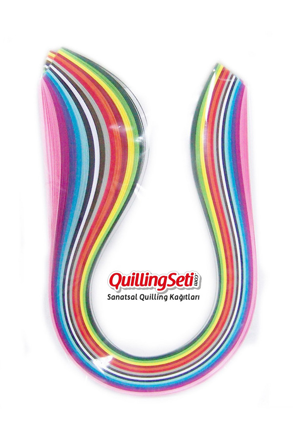 1.5 mm 15 renkli 300 adetli quilling kağıdı, qkrd-0001.5mm, karışık renkli quilling kağıtları 300 adetli paket, Quilling Seti