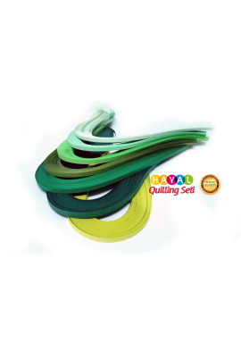 Yeşil Dünya Serisi 7 Farklı Ton Yeşil Renkli 700 Adetli Quilling Kağıdı