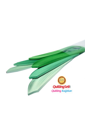 Açık Yeşil Serisi 3 Farklı Ton Yeşil Renkli 300 Adetli Quilling Kağıdı