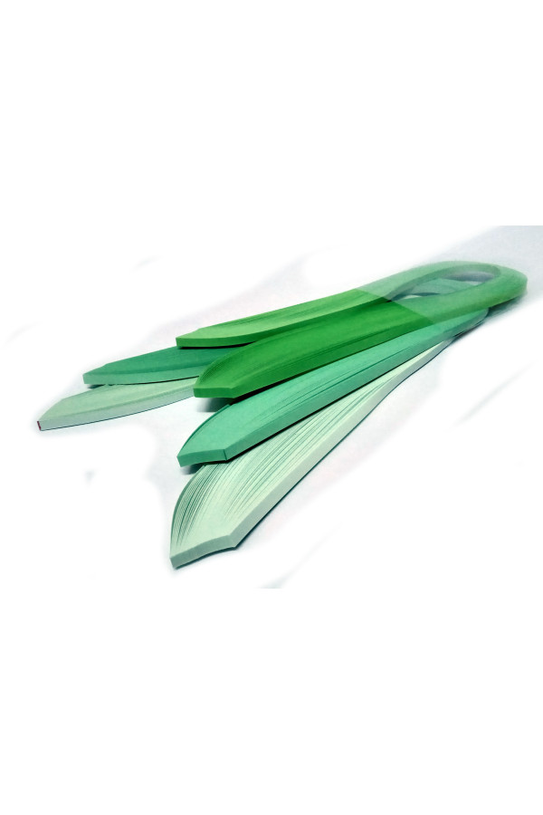 Açık Yeşil Serisi 3 Farklı Ton Yeşil Renkli 300 Adetli Quilling Kağıdı