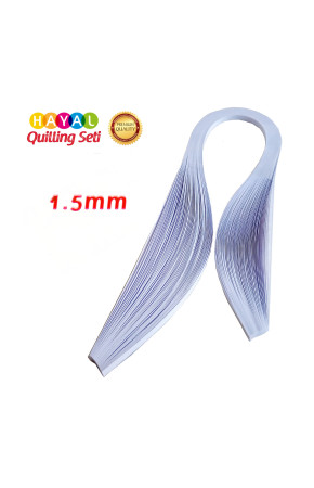 1.5 mm Beyaz Renk Quilling Kağıdı Tek Renk - 100'lü