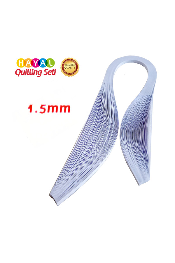 1.5 mm beyaz renk quilling kağıdı tek renk - 100lü, hn-023as-1.5m, 1.5 mm quilling kağıtları 100 adetli