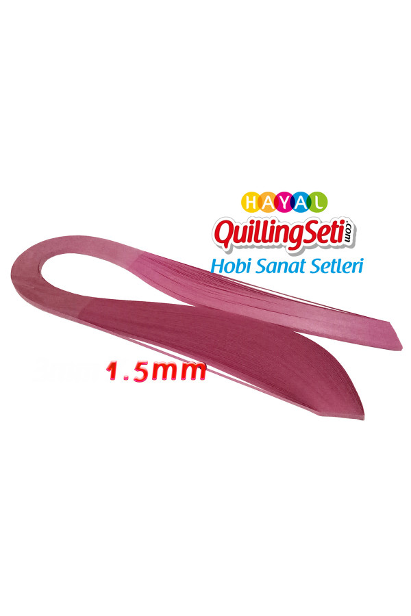 1.5 mm fuşya renk quilling kağıdı tek renk - 100lü, hn023-1.5m, 1.5 mm quilling kağıtları 100 adetli