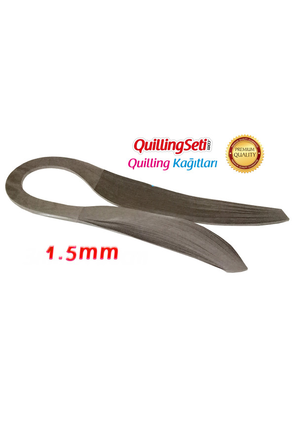 1.5mm gri renkli quilling kağıdı - 100lü, qks-6311-1.5m, 1.5 mm quilling kağıtları 100 adetli, Quilling Seti