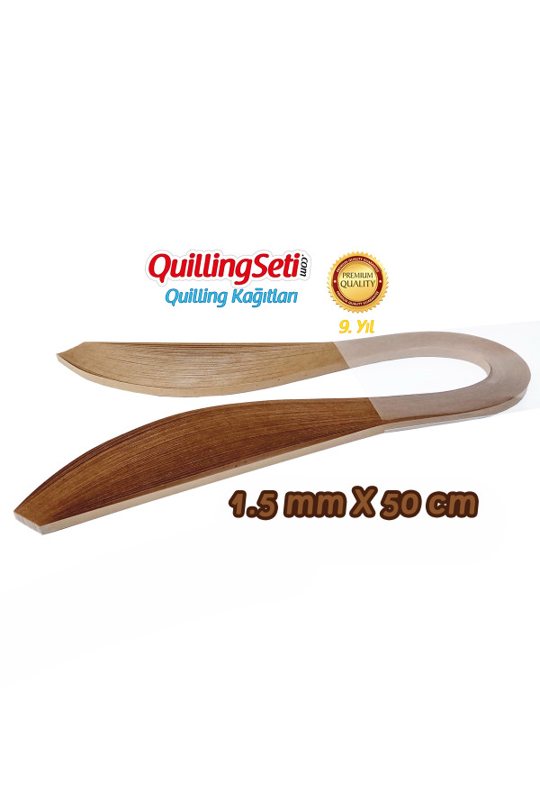 1.5 mm açık kahverengi renk quilling kağıdı - 100lü, qks-6328-1.5m, 1.5 mm quilling kağıtları 100 adetli, Quilling Seti