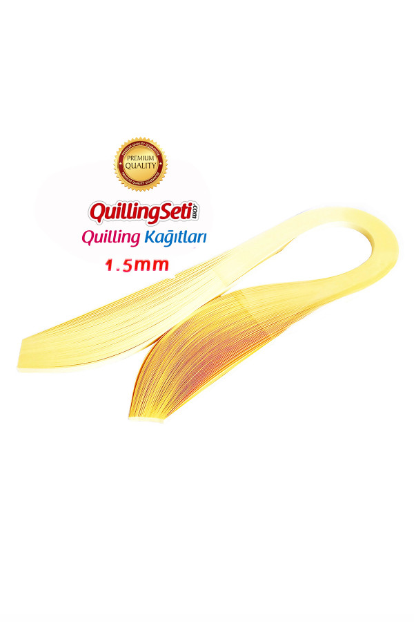 1.5mm açık sarı renkli quilling kağıdı - 100lü, qks-6327-1.5m, 1.5 mm quilling kağıtları 100 adetli, Quilling Seti