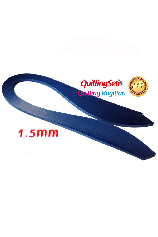 1.5 mm lacivert renk quilling kağıdı - 100lü, hn033-1.5m, 1.5 mm quilling kağıtları 100 adetli, Quilling Seti