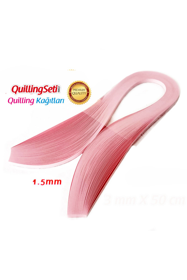 1.5 mm pembe renk quilling kağıdı - 100lü, qks-6326-1.5m, 1.5 mm quilling kağıtları 100 adetli, Quilling Seti