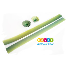 Fıstık Yeşili-Yeşil / Fıstık Yeşili-Koyu Yeşil  Renk Geçişli Quilling Kağıdı