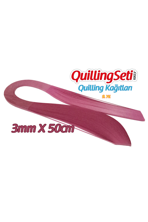 3mm fuşya renk quilling kağıdı tek renk - 100lü, qks-6306-3m, 3mm quilling kağıtları 100 adetli