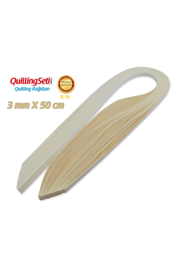 3mm bej renk quilling kağıdı - 100lü, qks-6321-3m, 3mm quilling kağıtları 100 adetli, Quilling Seti
