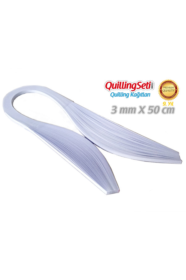 3mm beyaz renk quilling kağıdı - 100lü, qks-6322-3m, 3mm quilling kağıtları 100 adetli, Quilling Seti