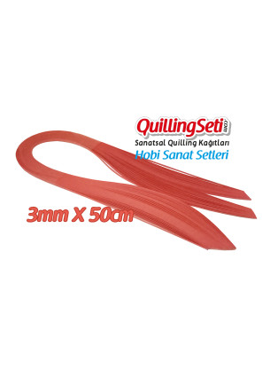 3mm Kırmızı Renk Quilling Kağıdı - 100'lü