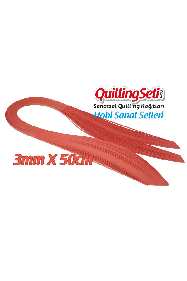 3mm kırmızı renk quilling kağıdı - 100lü, qks-6317-3m, 3mm quilling kağıtları 100 adetli
