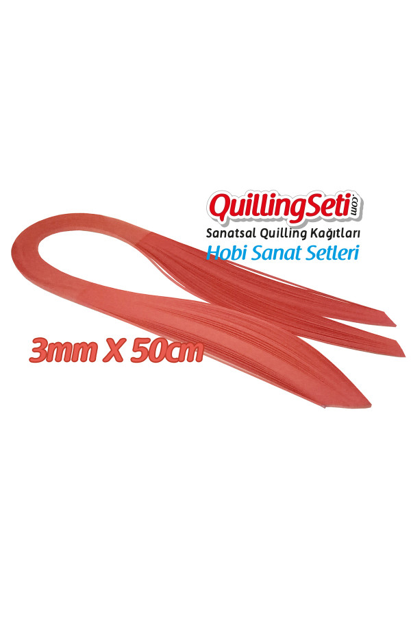 3mm kırmızı renk quilling kağıdı - 100lü, qks-6317-3m, 3mm quilling kağıtları 100 adetli, Quilling Seti