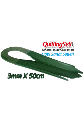 3mm Koyu Yeşil Renk Quilling Kağıdı - 100'lü