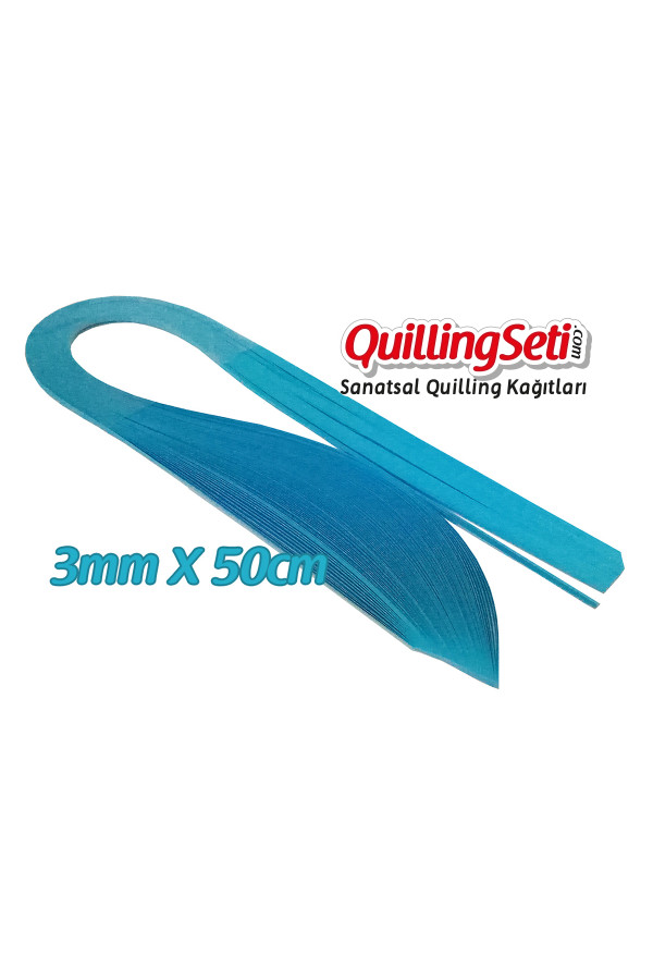 3mm mavi renk quilling kağıdı - 100lü, qks-6307-3m, 3mm quilling kağıtları 100 adetli