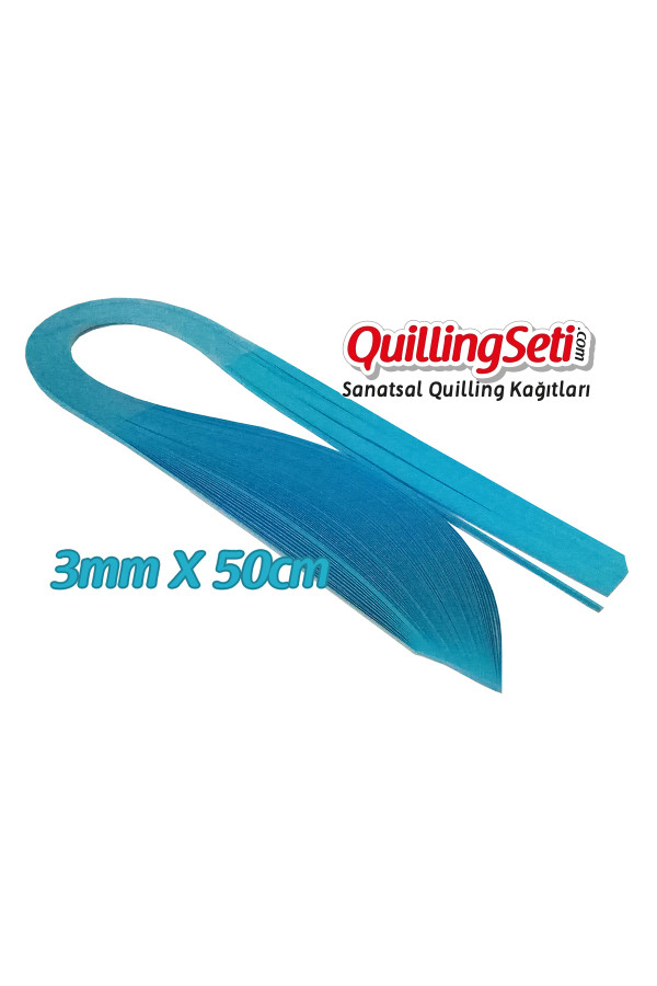 3mm mavi renk quilling kağıdı - 100lü, qks-6307-3m, 3mm quilling kağıtları 100 adetli, Quilling Seti