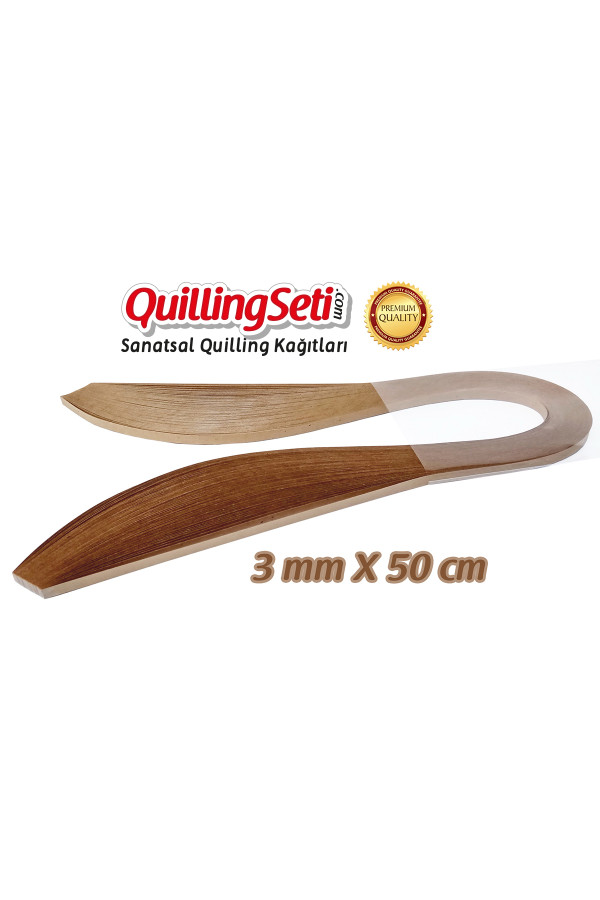 3mm açık kahverengi renk quilling kağıdı - 100lü, qks-6328-3m, 3mm quilling kağıtları 100 adetli, Quilling Seti