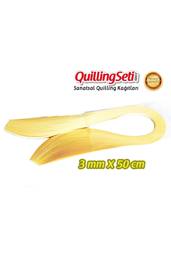 3mm açık sarı renk quilling kağıdı - 100lü, qks-6327-3m, 3mm quilling kağıtları 100 adetli