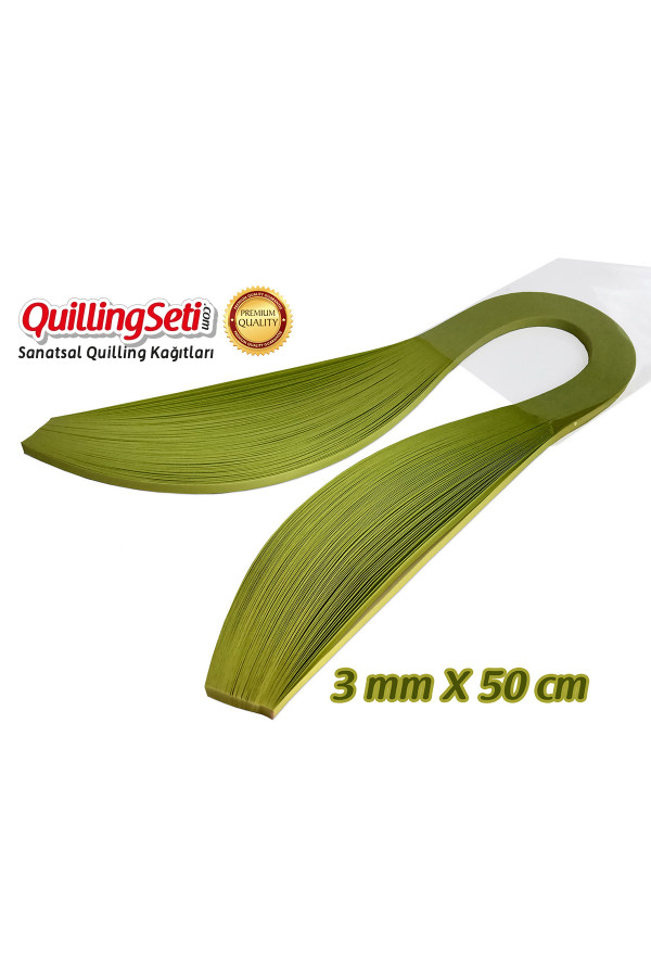 3mm fıstık yeşili (neon) renk quilling kağıdı - 100lü, qks-6323-3m, 3mm quilling kağıtları 100 adetli, Quilling Seti
