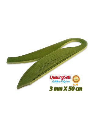 3mm Haki Yeşili Renk Quilling Kağıdı - 100'lü