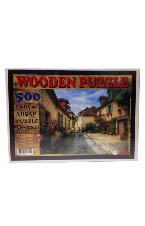 500 Parça Ahşap Puzzle - Tarihi Evler ve Sokak Yapboz