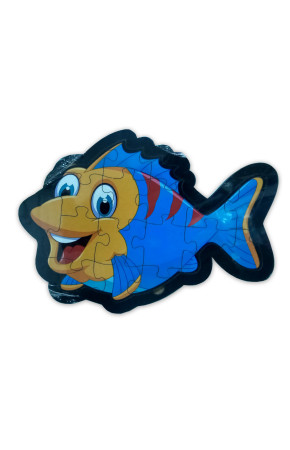 Balık Şekilli Ahşap Yapboz Puzzle - 17 Parçalı