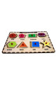 geometrik şekiller bultak yerleştirmeli ahşap oyuncak, bto-0005, yap boz puzzle çeşitleri, Quilling Seti