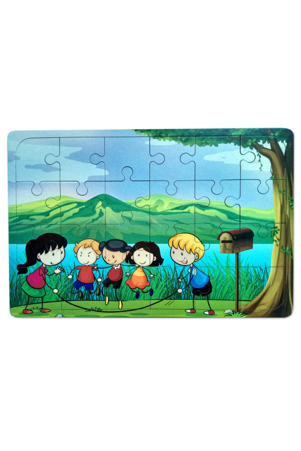 i̇p atlayan çocuklar ahşap yapboz oyuncak - 24 parçalı, yb-0004, film - müzik - oyun, Quilling Seti