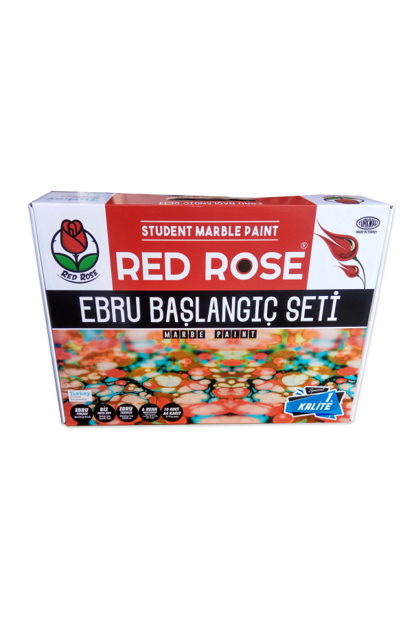 ebru seti red rose, ebse-001, ebru malzemeleri, Quilling Seti
