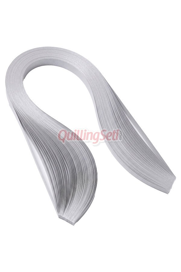 10 mm gümüş gri rengi sedefli quilling kağıdı, hs-0002-10mm, 10 mm (1cm) sedefli quilling kağıtları, Quilling Seti