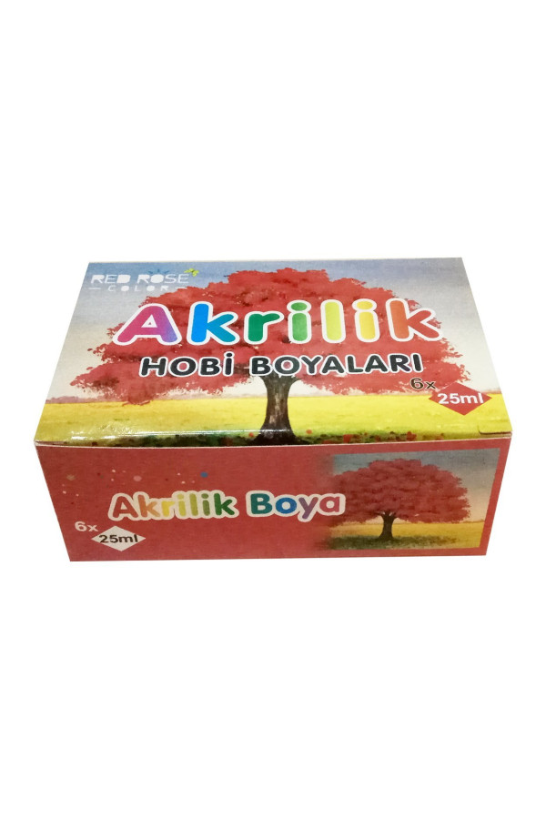 akrilik boya 6 renk, rrb-0005, hobi boyaları