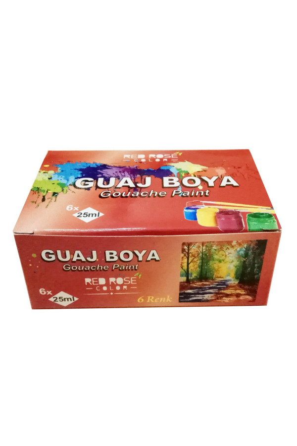 guaj boyası 6 renk, rrb-0004, hobi boyaları