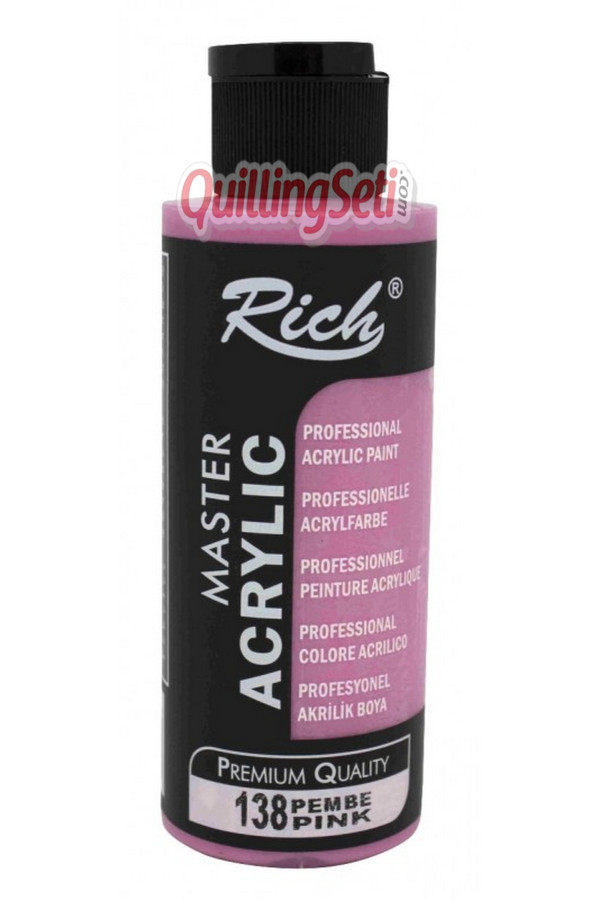 rich master akrilik boya 120 cc 138 pembe renk akrilik hobi boyası, 86823740221721, rich master akrilik boya 120 ml, Rich
