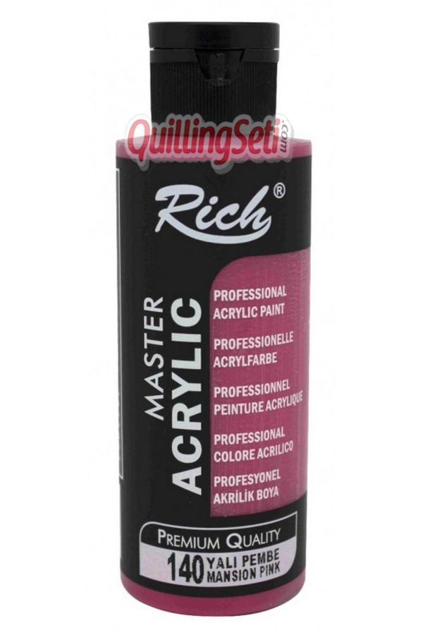 rich master akrilik boya 120 cc 140 yalı pembe renk akrilik hobi boyası, 8682374022189, rich master akrilik boya 120 ml, Rich