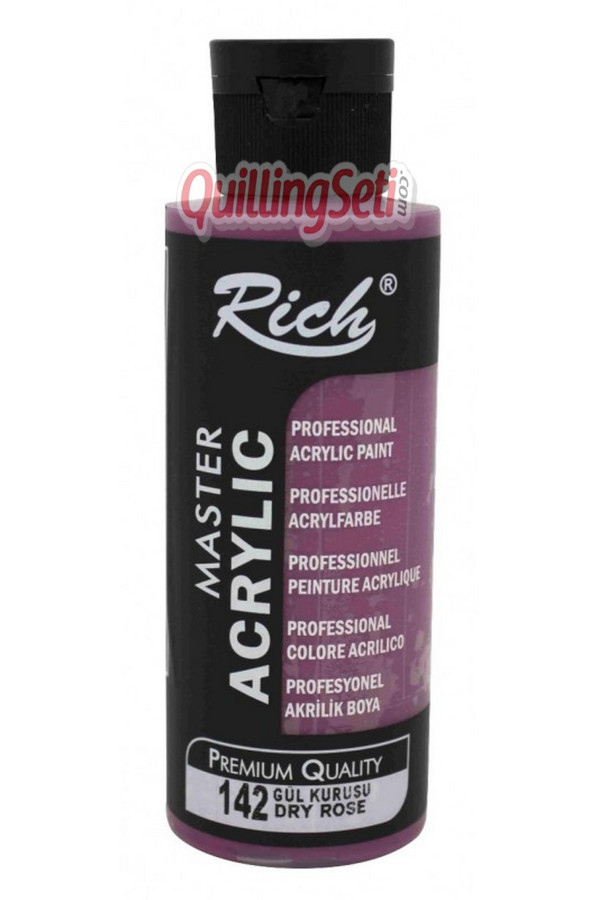 rich master akrilik boya 120 cc 142 gül kurusu renk akrilik hobi boyası, 8682374022196, rich master akrilik boya 120 ml, Rich