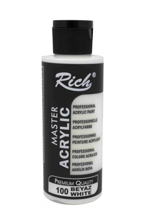 Rich Master Akrilik Boya 120 cc 100 Beyaz Renk Akrilik Hobi Boyası
