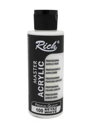 Rich Master Akrilik Boya 120 cc 100 Beyaz Renk Akrilik Hobi Boyası