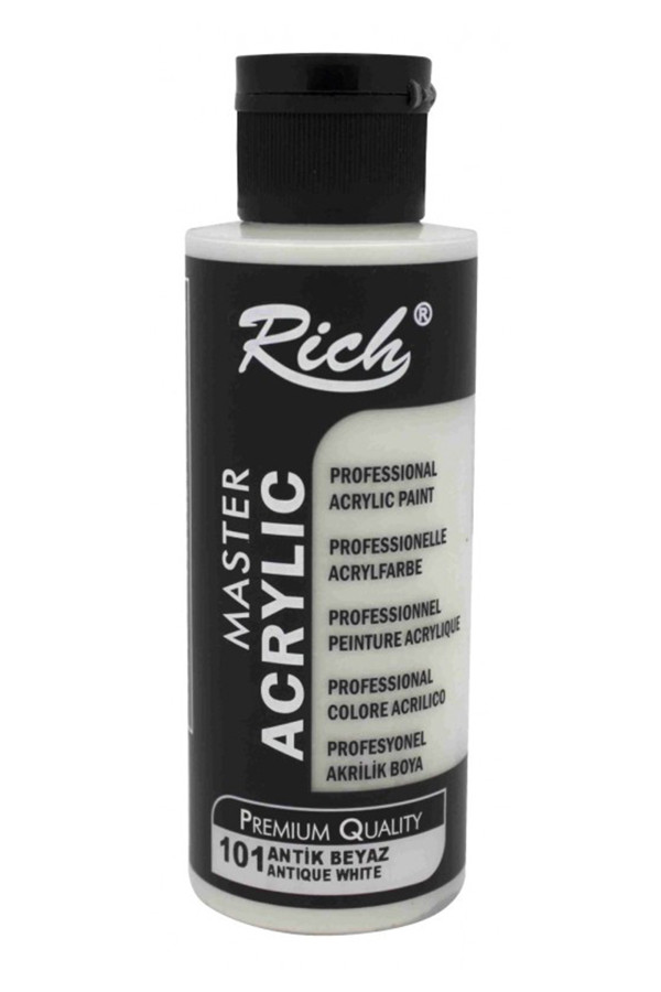 rich master akrilik boya 120 cc 101 beyaz renk akrilik hobi boyası, akr12010100, rich master akrilik boya 120 ml, Rich