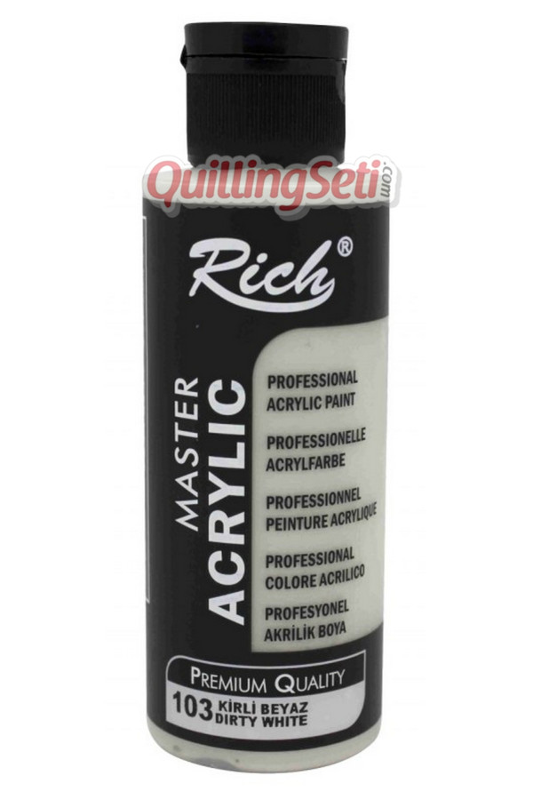 rich master akrilik boya 120 cc 103 kirli beyaz renk akrilik hobi boyası, 8682374021939, rich master akrilik boya 120 ml, Rich