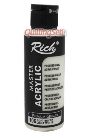 Rich Master Akrilik Boya 120 cc 106 Soft Beyaz Renk Akrilik Hobi Boyası