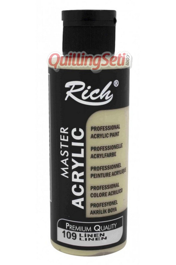 rich master akrilik boya 120 cc 109 linen renk akrilik hobi boyası, 8691301090009, rich master akrilik boya 120 ml, Rich