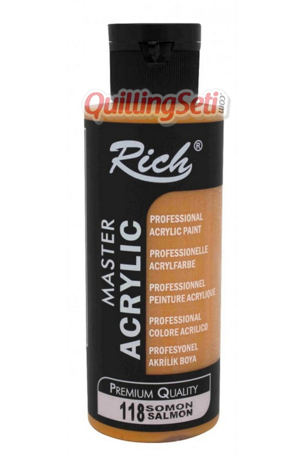 rich master akrilik boya 120 cc 118 somon renk akrilik hobi boyası, 8691301180007, rich master akrilik boya 120 ml, Rich