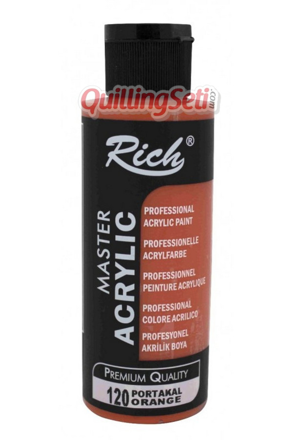 rich master akrilik boya 120 cc 120 portakal renk akrilik hobi boyası, 8691301200002, rich master akrilik boya 120 ml, Rich