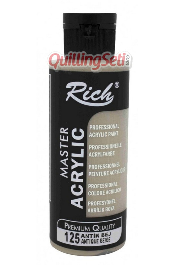 rich master akrilik boya 120 cc 125 antik bej renk akrilik hobi boyası, 8682374022073, rich master akrilik boya 120 ml, Rich