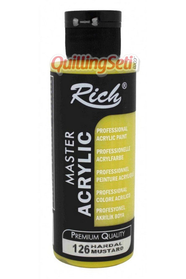 rich master akrilik boya 120 cc 126 hardal renk akrilik hobi boyası, 8682374015754, rich master akrilik boya 120 ml, Rich